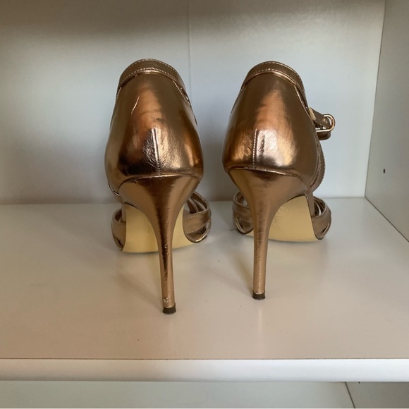 Gold Tevolio Heels, size 8.5, Ankle Strap, 2.75” heel - Picture 3 of 11